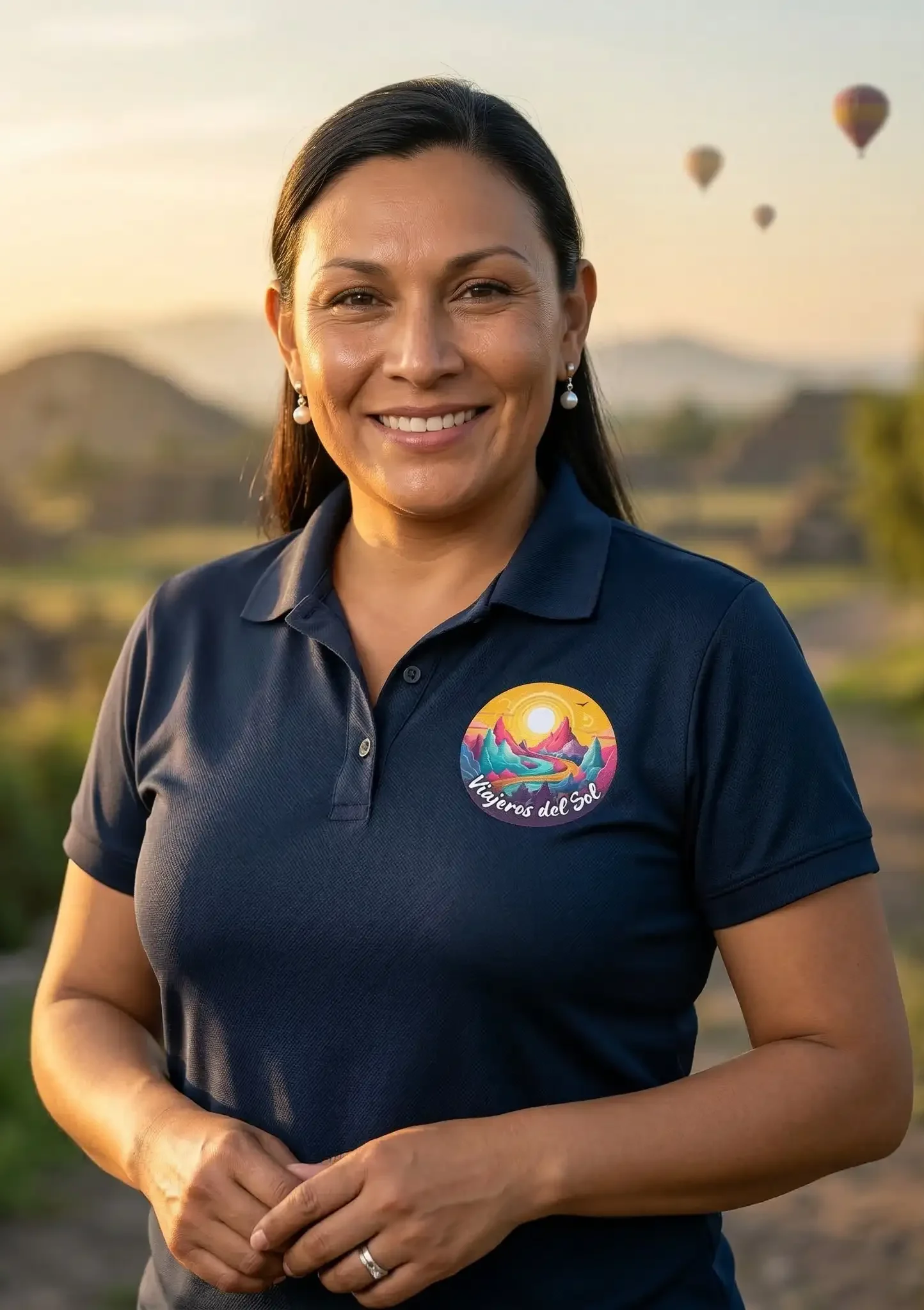 Retrato de Elizabet Reyes, propietaria y gerente de operaciones de Viajeros del Sol en Teotihuacán